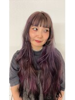 O 20代30代40代ペールパープルフルバングなみなみウェーブ
