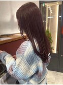 レッドブラウン ブリーチなしカラー 髪質改善 レイヤーカット