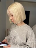 大平/切りっぱなし前下がりボブ前髪ストレート顔まわり前髪20代