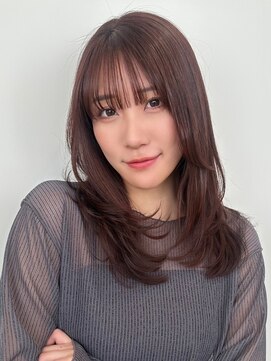 ノイカーム(noi Calm) 顔周りレイヤーカットくびれヘアミルクティーベージュカラー