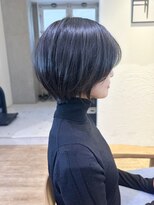Say.ショートボブブルーカラー細めハイライトミニウルフ表参道