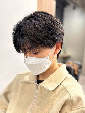 エルマーク 渋谷(L-MARK) シースルーマッシュナチュラルマッシュメンズ韓国ツーブロック