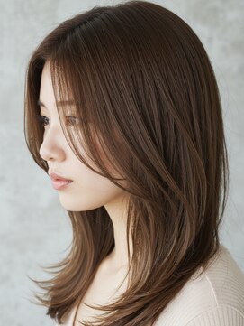 レヴィア(REVIA) レイヤーカットナチュラルブラウン前髪カット