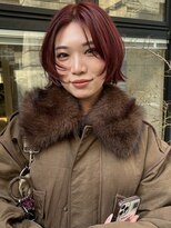 ミース(MIES)&nbsp;ミニボブ/ボルドー/モード/顔まわりレイヤー/担当者平井