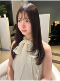ワンカールレイヤー/前髪ストレート/顔まわり/シースルーバング