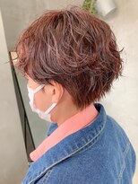 テトヘアー(teto hair) マッシュショート、ニュアンスパーマ、オレンジベージュ