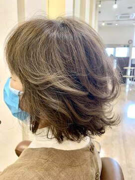 レーブ バイ ファースト 岩切店(reve by first) グレイカラー×ふんわりカット
