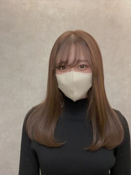 メゾンドムニ 恵比寿(Maison de MUNi) セミディレイヤーカットシアーカラーオリーブベージュ20代30代