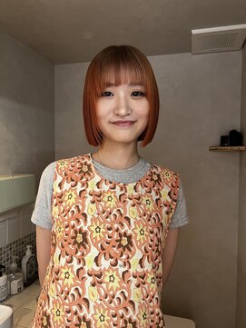 ネルケ 立川(nelke) オレンジカラー/パツンbob