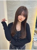 メチェン外ハネボブ美髪ワイドバングレイヤー縮毛矯正/大宮