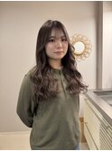 ケアブリーチミルクティーブラウンカラー顔まわりレイヤーカット