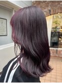 【白石】ブリーチなし8トーンボルドーピンクバイオレット原宿