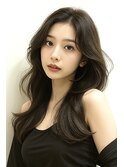 ★10代20代30代40代／グレージュ／韓国風レイヤー／韓国巻き髪