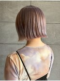 ボブ ブリーチ ラベンダーベージュ ホワイトベージュ 20代 美髪