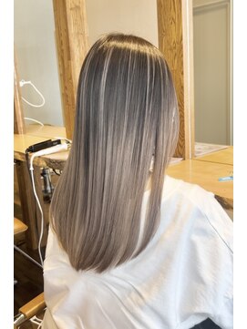 ラグーン(LAGOON) バレイヤージュグレージュハイライトダブルカラーケアブリーチ