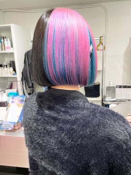 ボブ/デザインカラー/ツートン/アンブレラカラー/タッセル