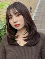 ロビー 表参道(ROBBY)&nbsp;ミディアムレイヤーカット/20代30代40代/顔周りカットワンカール