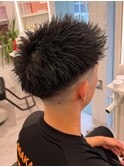 刈り上げセンターパート/波巻きツイストスパイラル/心斎橋