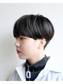 マッシュショート#黒髪#耳掛けショート#刈り上げ#切りっぱなし
