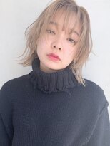 ナチュラルボブ_毛先パーマことりベージュ_36828