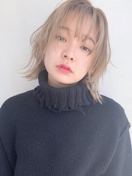 アルバム 銀座(ALBUM GINZA) ナチュラルボブ_毛先パーマことりベージュ_36828