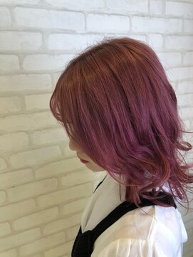 ビスイル 秋葉原店(Vis ill) 大人かわいいピンクラベンダー艶感小顔肩ラインロブヘアー