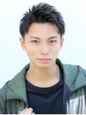 アップバングショートツーブロック刈り上げ【黒髪短髪】