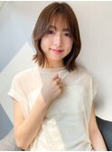 大人可愛い大人美人ふんわりカール小顔カットショコラアッシュ