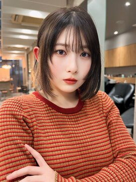 ロンドミラー 博多店(Lond Mirror) ボブルフ小顔に見せるヘアワンレン黒髪カタログ髪質改善福岡博多