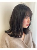 こっくりカラー透明感×外ハネスタイル