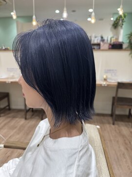 モリオフロムロンドン 大宮店(morio from London) 【かほ】ケアブリーチ×ブルーカラー