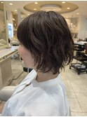 NOパーマくせ毛活かしカットショートボブ30代40代50代ゆるふわ