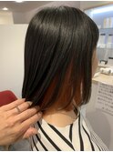 インナーカラー　レッドオレンジ