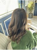 オリーブベージュ/アプリコットオレンジ/夏のヘアアレンジ