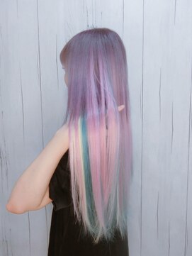 カルフール ロハス 草加東口店(Carrefour LOHAS) ペールパープル・水色メッシュ・淡色カラー・ケアブリーチ