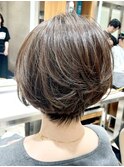 ハイライトとショートボブ
