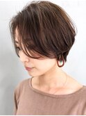 ショートカット_オリーブカラーハイライトカラー_ba307071