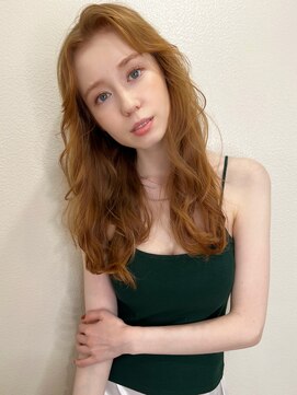 マリアバイアフロート(Maria by AFLOAT) 【山田】顔まわりレイヤー無造作ラフウェーブオレンジベージュ