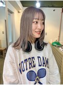 シアーグレージュ×ミディアムレイヤー