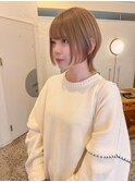 ショートウルフ×ミルクティーベージュ