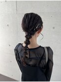 編みおろしドレスヘア 結婚式 お呼ばれ 二次会成人式卒業式