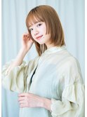 ミディアムレイヤー/大人可愛い/髪質改善/シースルーバング
