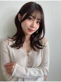 大人可愛い20代30代40代小顔ウルフレイヤーボブ丸みセミロング