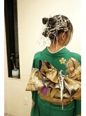 ガーリーゆるふわアップヘア結婚式成人式卒業式ヘアアレンジ