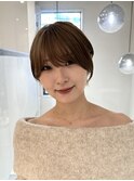 イメチェン外ハネボブ美髪ワイドバングレイヤーショート/大宮