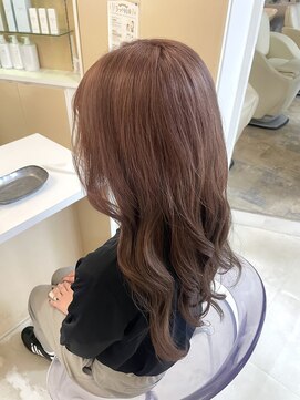 エミュ 天文館店(eMu) ピンクラベンダー×ブラウンのルーツカラー