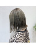 切りっぱなしボブ×ミントベージュ