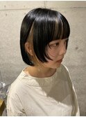 ワイドバング × レイヤーボブ