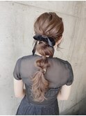 編み下ろしヘアアレンジ