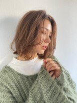 エヌ トーキョー(enu TOKYO) ラフな質感の外ハネレイヤーボブ ココアベージュ 学芸大学